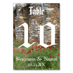Burg Hochzeit-Tischnummer Tischnummer