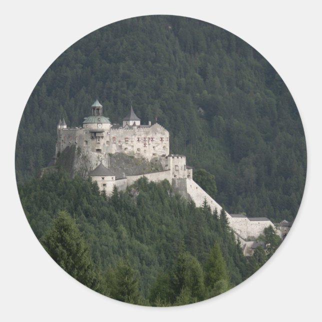 Burg Hohenwerfen Runder Aufkleber (Vorderseite)