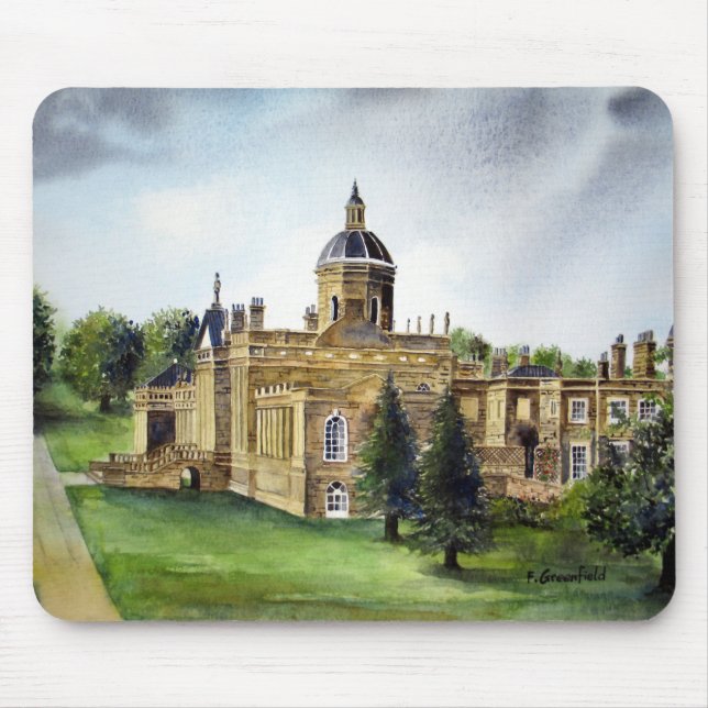 Burg Howard North Yorkshire Aquarellmalerei Mousepad (Vorne)