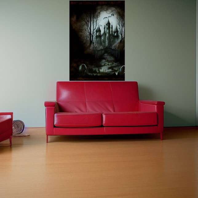 Burg im dunklen Wald | AI Art Poster (Von Creator hochgeladen)