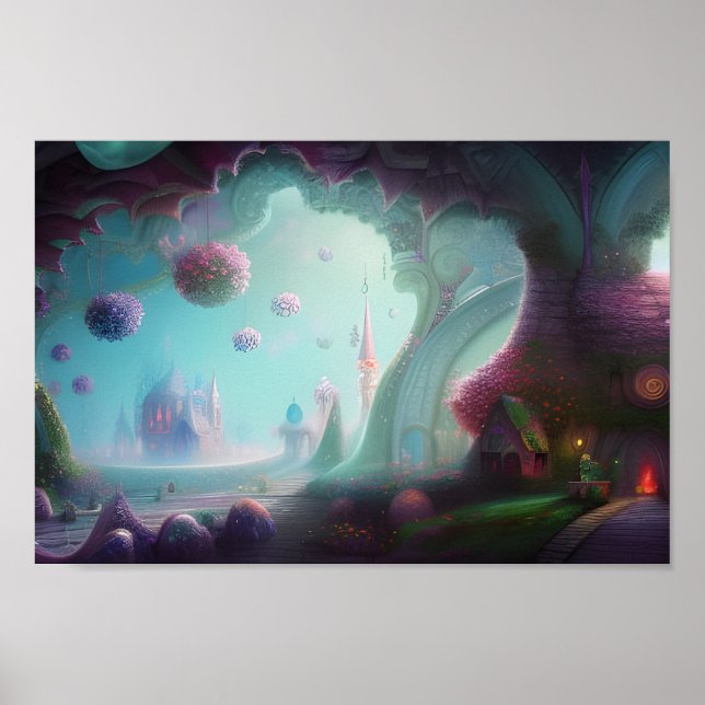 Burg im verzauberten Wald Poster (Vorne)