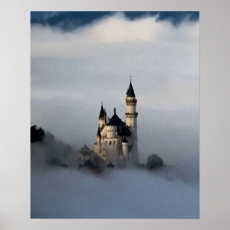 Burg im Wolkenposter Poster