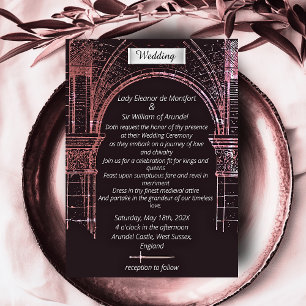 Burg Imitat Hochzeit Einladung