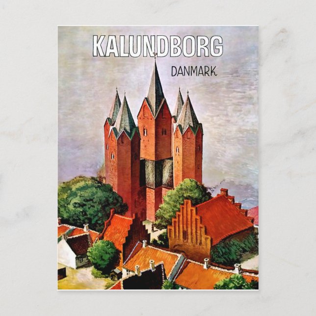 Burg Kalundborg, Dänemark. Vintage Reiseplakat Postkarte (Vorderseite)