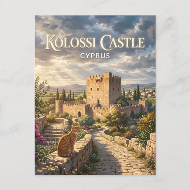 Burg Kolossi, Kolossi Zypern Postkarte (Vorderseite)