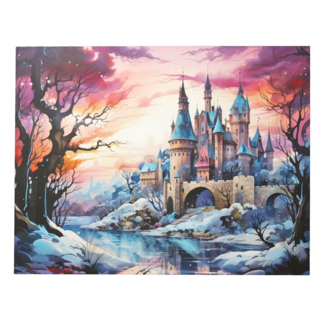 Burg Landschaftskonzept Abstrakte Landschaft Notizblock (Vorderseite)