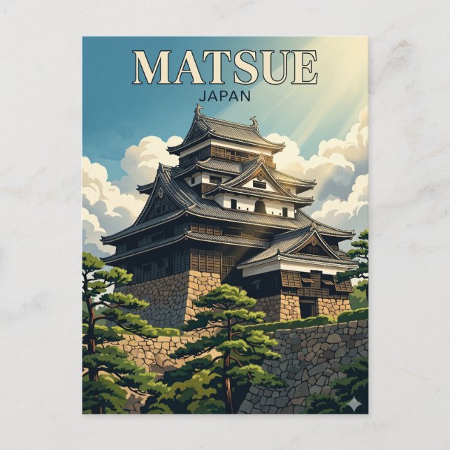 Burg Matsue Japan Postkarte (Vorderseite)