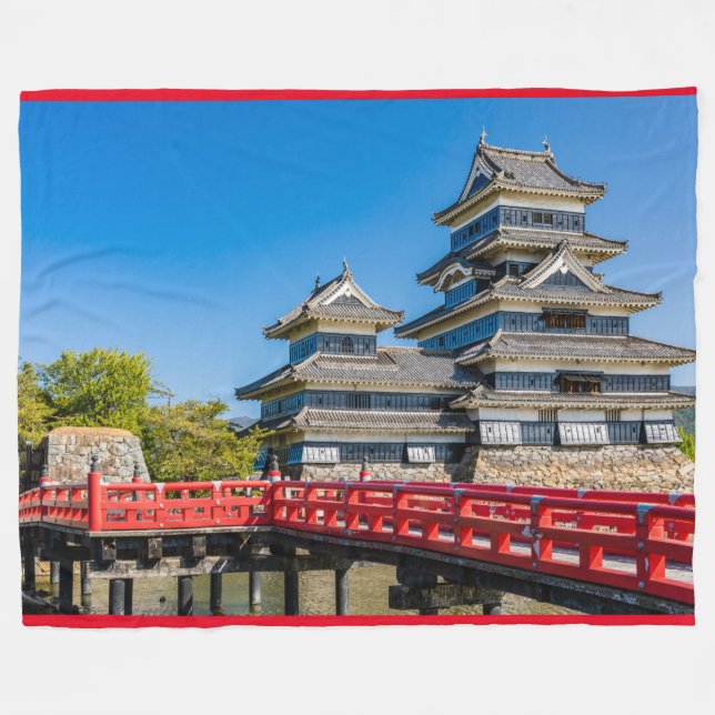 Burg Matsumoto und Brücke Fleecedecke (Vorderseite (Horizontal))