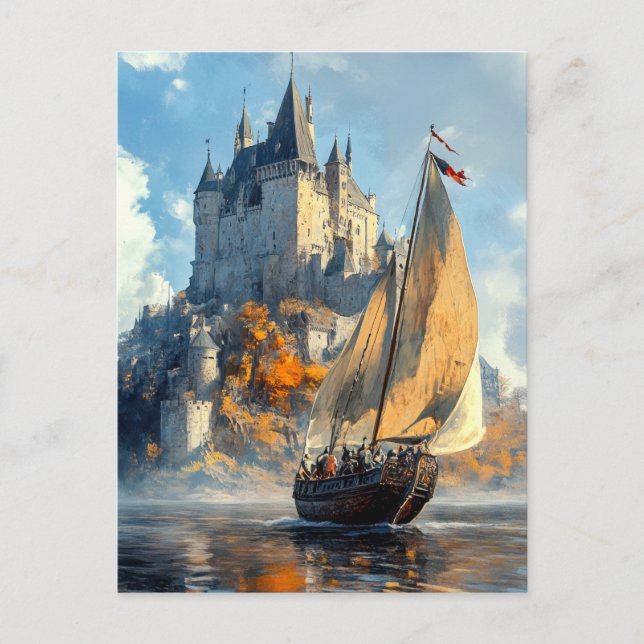 Burg Mittelalter Postkarte (Vorderseite)