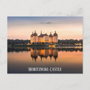 Burg Moritzburg Deutschland Sonnenuntergang Foto Postkarte
