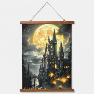 Burg Nacht Wandbehang Teppich
