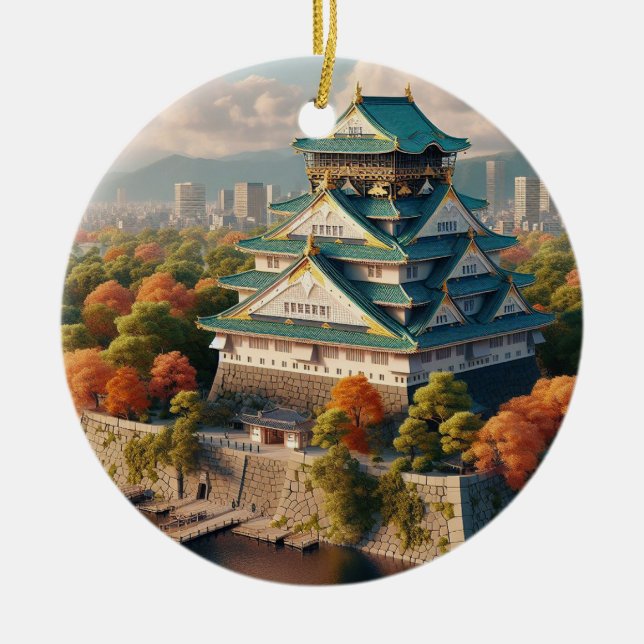 Burg Osaka Burg Japan Landschaft Keramik Ornament (Vorne)