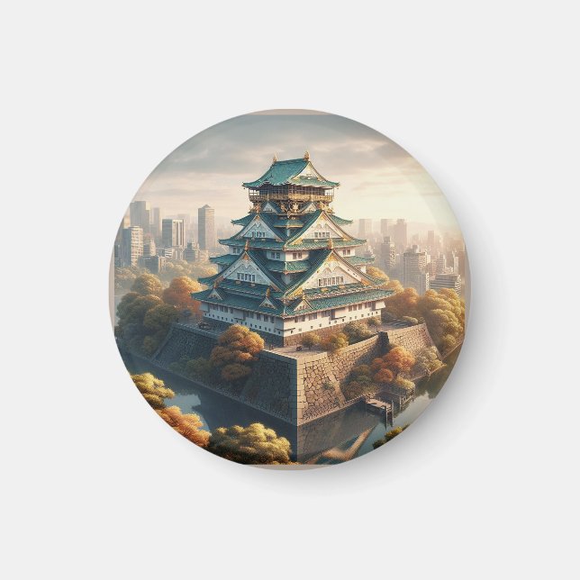 Burg Osaka Burg Japan Landschaft Magnet (Vorne)