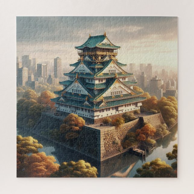 Burg Osaka Burg Japan Landschaft Puzzle (Vertikal)