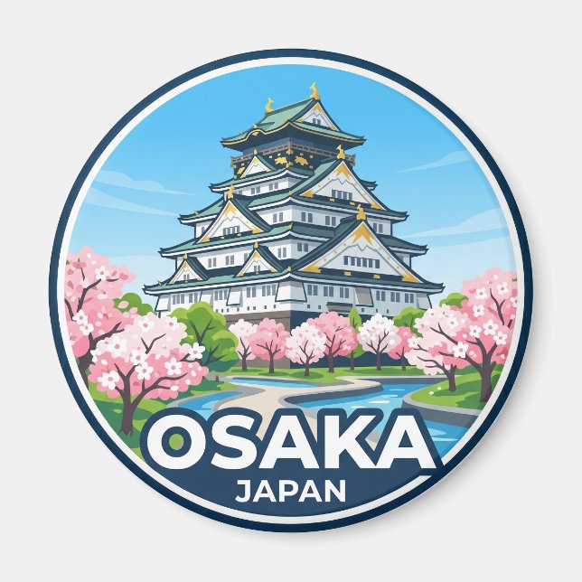 Burg Osaka Japan Magnet (Vorne)