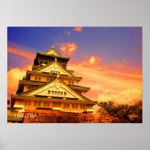 Burg Osaka (Sonnenuntergang) Poster