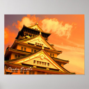 Burg Osaka (Sonnenuntergang) Poster