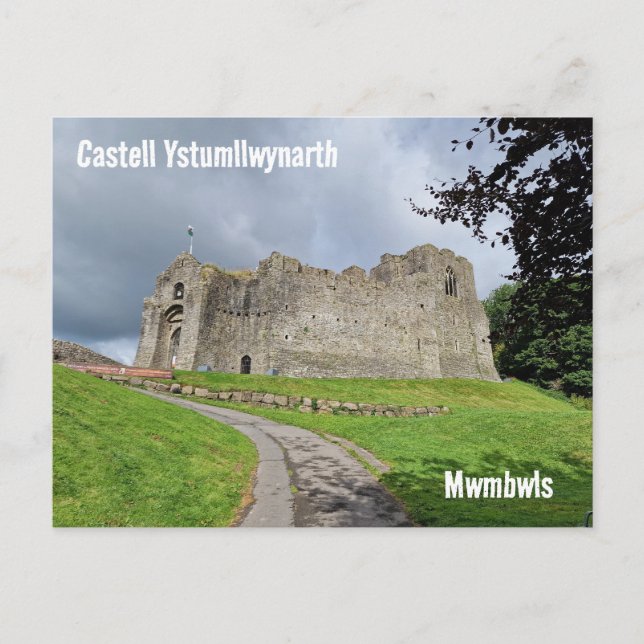 Burg Oystermouth Castell Ystumllwynarth Postkarte (Vorderseite)