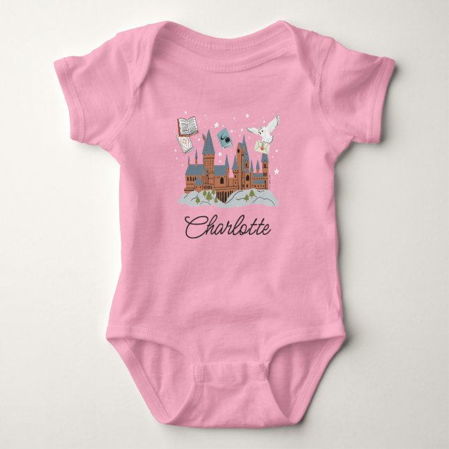Burg personalisiert Hogwarts Baby Strampler (Vorderseite)