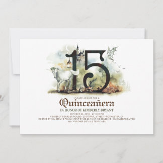 Burg Princess 15. Geburtstag Quinceañera Einladung