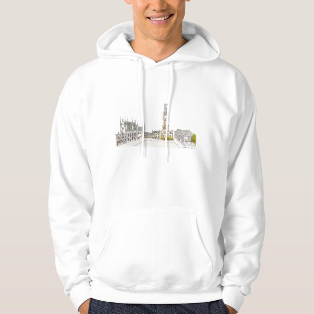 Burg-Quadrat. Brügge Belgien Hoodie (Vorderseite)