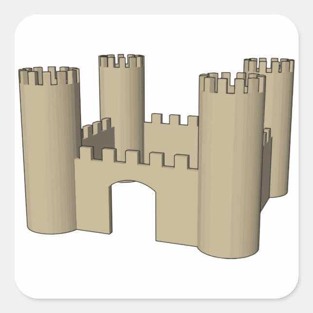 Burg Quadratischer Aufkleber (Vorderseite)