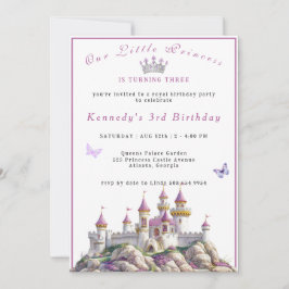 Burg Silver Crown Pink Edelsteine Schmetterlinge Karte