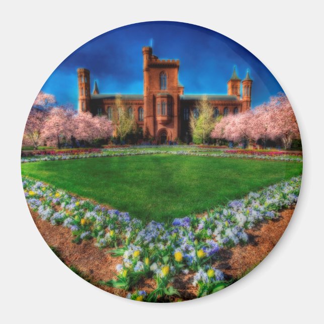 Burg Smithsonian Garden Kirchenblüten Magnet (Vorne)