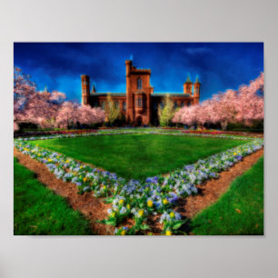 Burg Smithsonian Garden Kirchenblüten Poster