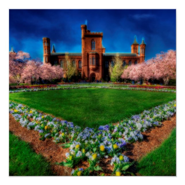 Burg Smithsonian Garden Kirchenblüten Poster (Vorderseite)
