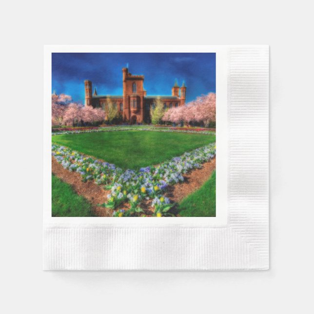 Burg Smithsonian Garden Kirchenblüten Serviette (Vorderseite)