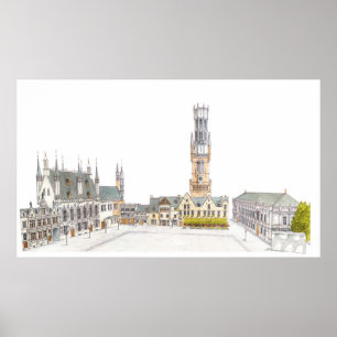 Burg Square. Brügge Belgien. Poster