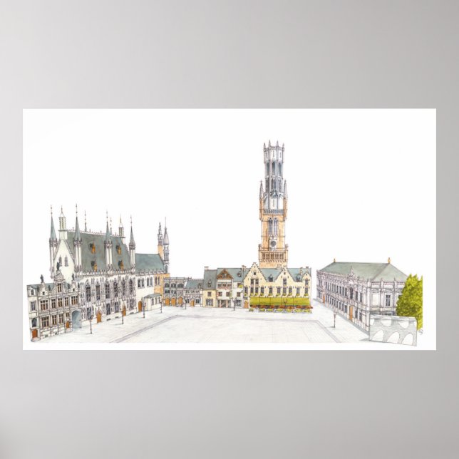 Burg Square. Brügge Belgien. Poster (Vorne)