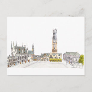 Burg Square. Brügge Belgien. Postkarte