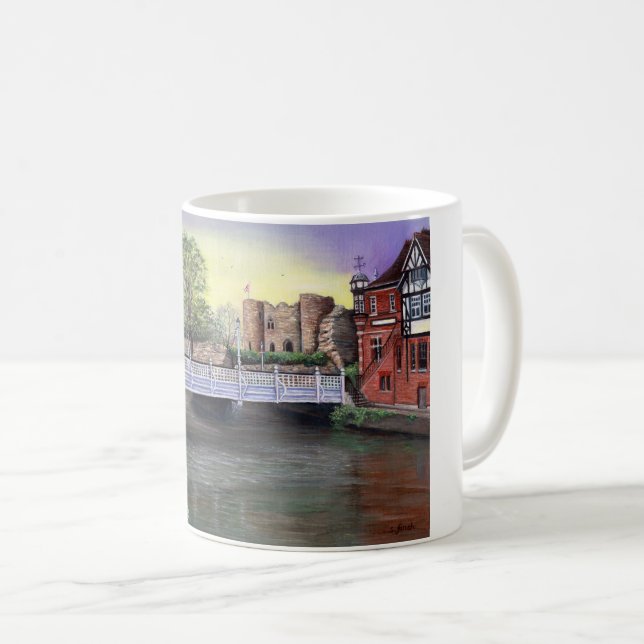 Burg Tonbridge am Fluss Medway Kaffeetasse (VorderseiteRechts)