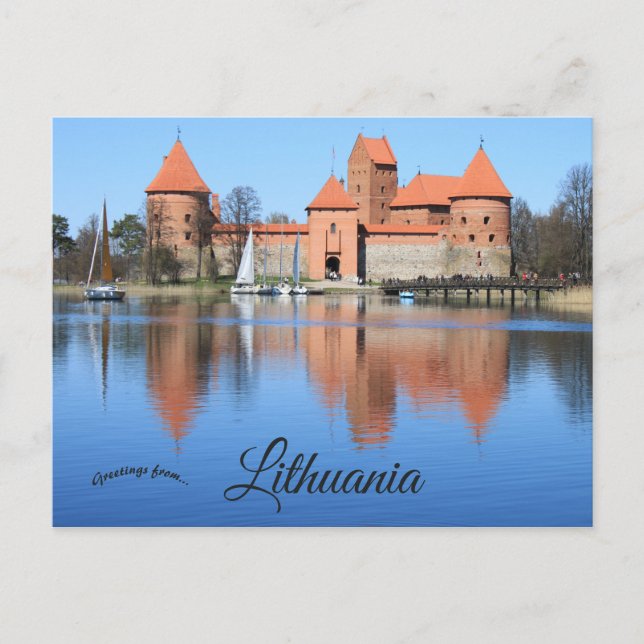 Burg Trakai Island Litauen Postkarte (Vorderseite)