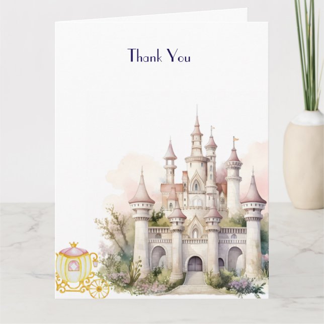 Burg und Fairy Twin Babydusche Dankeskarte (Vorderseite)