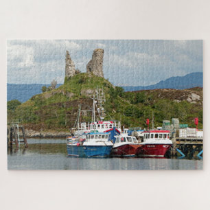 Burg und Fischerboote, Schottland Puzzle