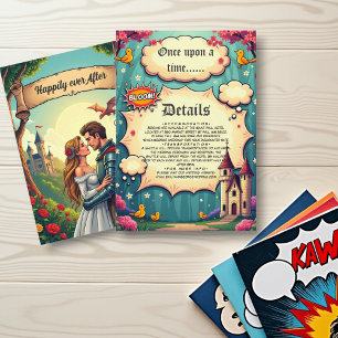 Burg von Wald auf Märchensee Hochzeit Begleitkarte