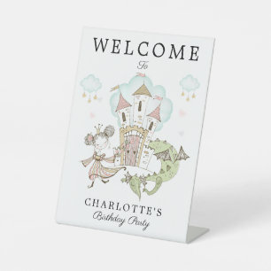 Burg Wasserfarbe Prinzessin Dragon Girl Sockelschild