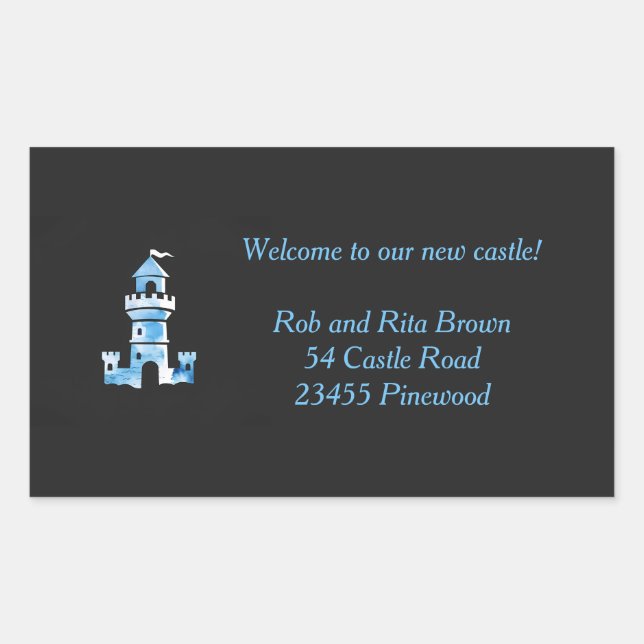 Burg Wasserfarben Personalisierter Aufkleber im Sc (Vorderseite)