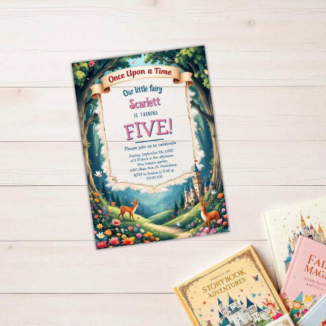 Burg Woodland Whimsical Märchenfest Geburtstag von Acryleinladungen (Von Creator hochgeladen)