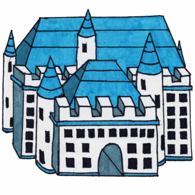 Burg Zeichnend Illustration Magnet Ausschnitt (Vorne)