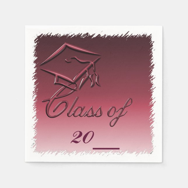 Burgandy High School Abschluss Paper Napkins Serviette (Vorderseite)