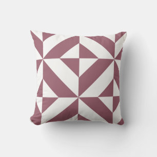 Burgandy Plum Geometric Deko Cube Pattern Kissen