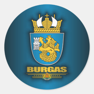 Burgas COA Runder Aufkleber