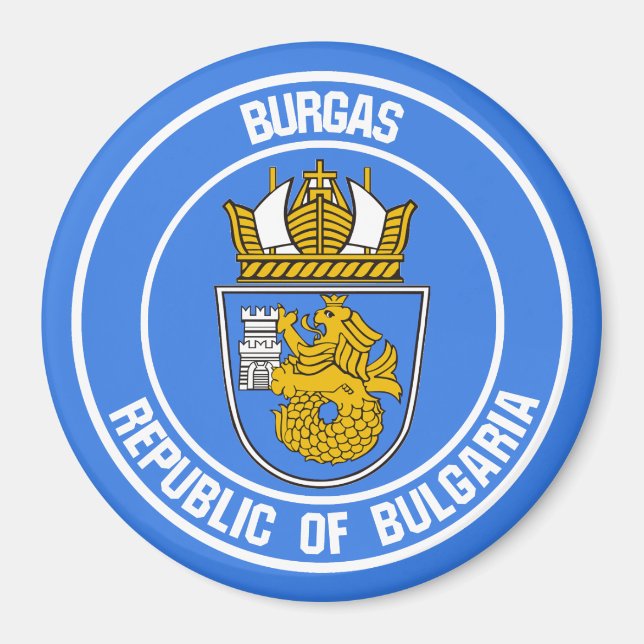 Burgas Round Emblem Magnet (Vorne)