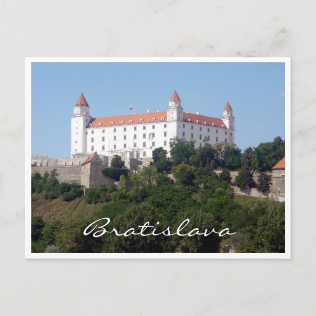 Burgbratislava weiß postkarte (Vorderseite)