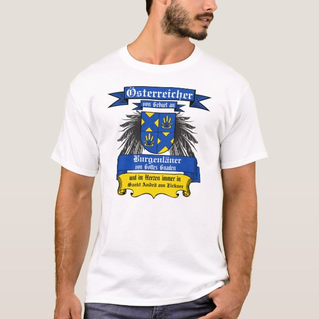 Burgenland Von Gottes Gnaden Wappen Österreich  T-Shirt (Vorderseite)