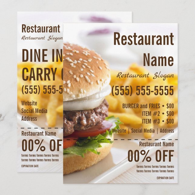 Burger-12x18-Flyer Einladung (Vorne/Hinten)